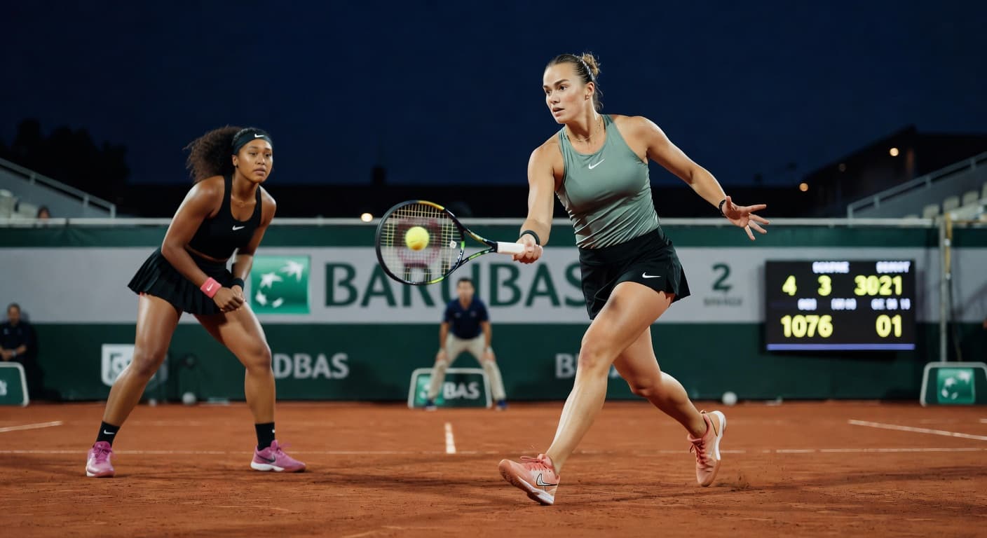 Sabalenka powers past Osaka at French Open; Auger-Aliassime faces Cobolli