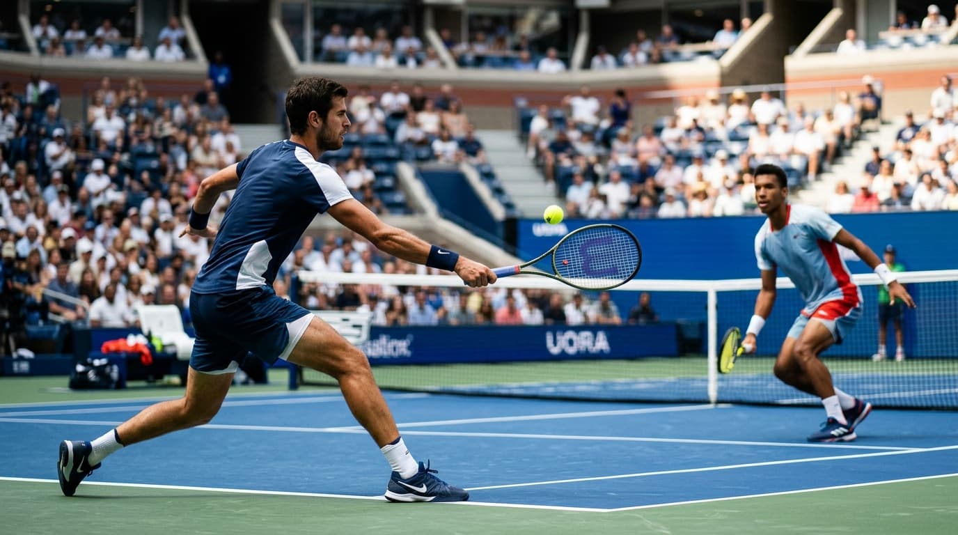 Khachanov upsets third-seeded Auger-Aliassime at US Open